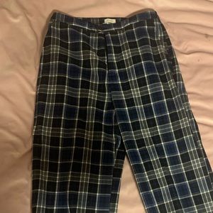 blue and white plaid brandy pants